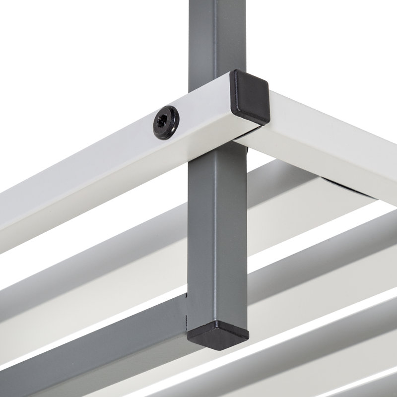 6 Pair Shoe Rack, Gray/White
