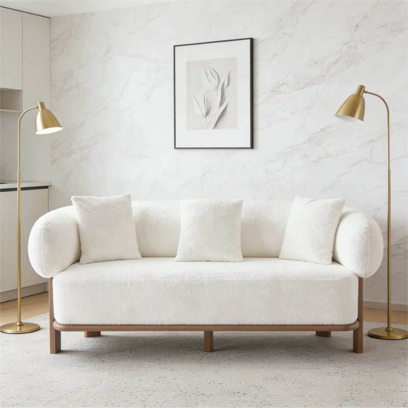 Canapé à accoudoirs arrondis - beige, Beige
