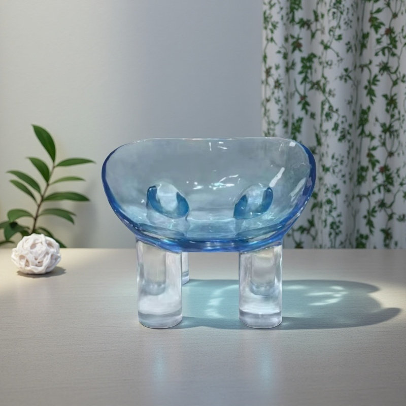 Fauteuil éléphant de luxe en résine transparente, Bleu