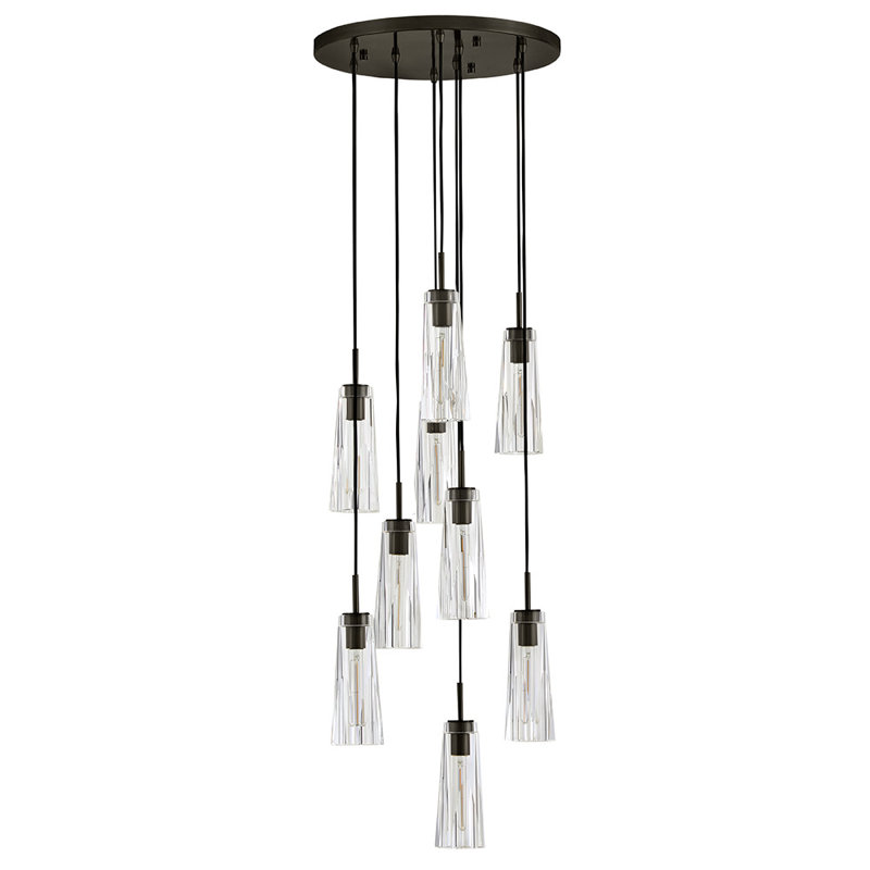 Luminaire suspendu à 9 lumières Cosette, Oxyde noir