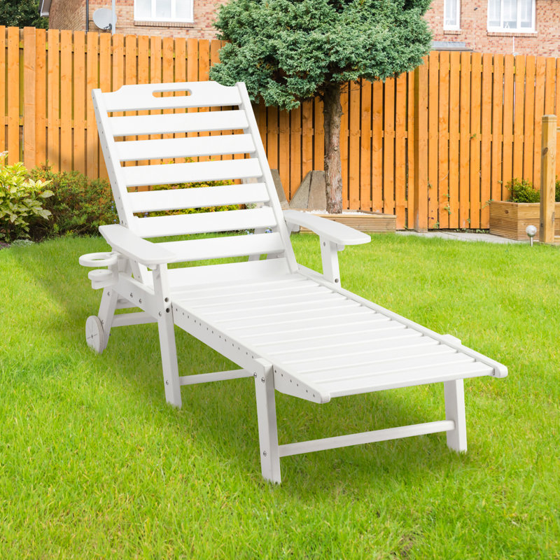 Outdoor Chaise Lounge, White