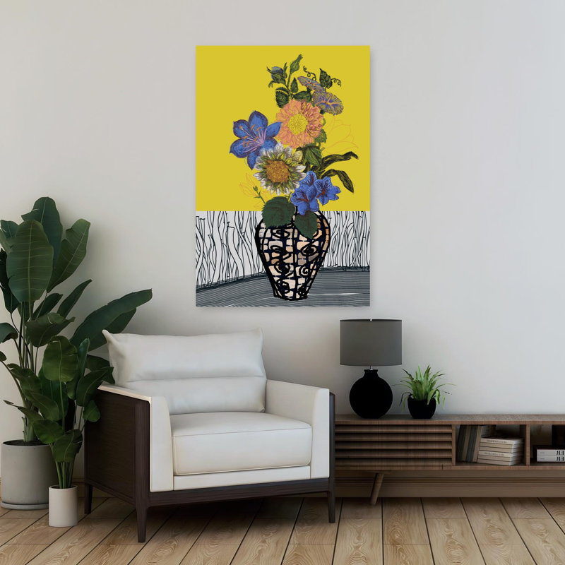 Art mural contemporain abstrait fantaisiste, H 36 po x l 24 po