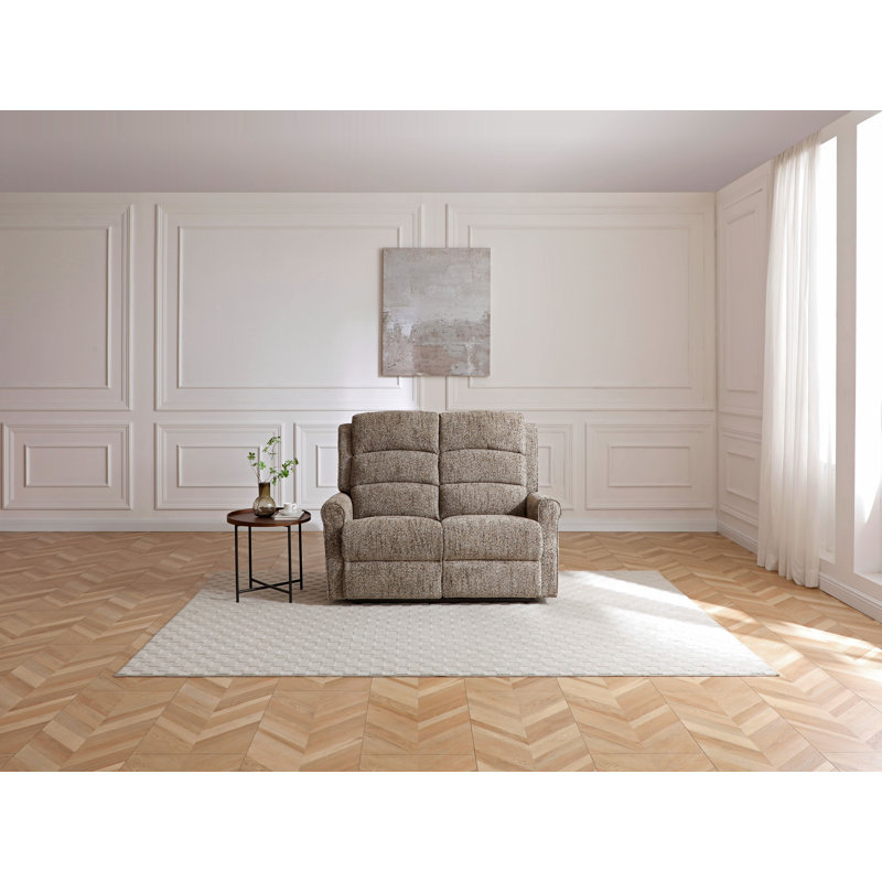 George 2 Seater Fawn Chenille Recliner Sofa