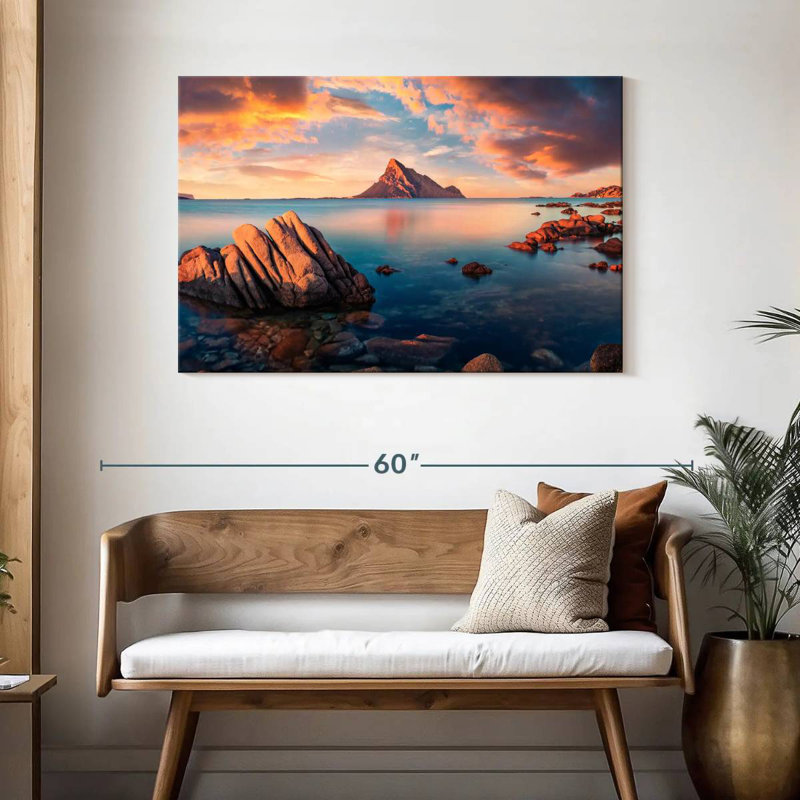Gillard, île de la mer, paysage marin, H 30 po x l 45 po