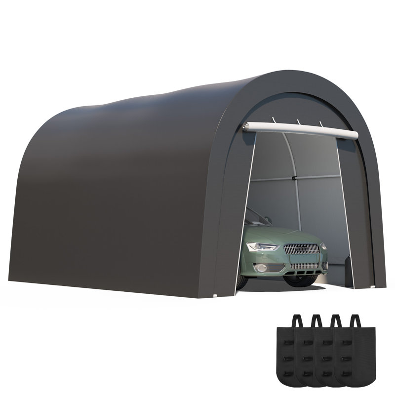 10' X 15' All Weather Domed Carport With 4 Cloth Bags, 9' H x 10' W x 15' D