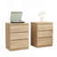 Ensemble de 2 tables de chevet naturelles avec 3 tiroirs chacune-499196336