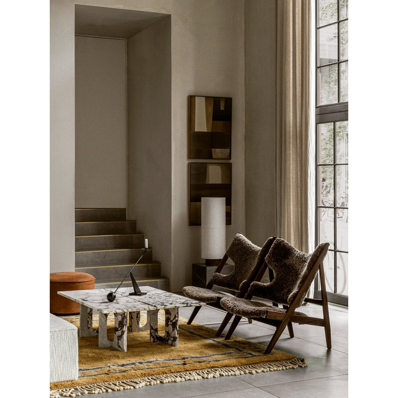Knitting Lounge Chair, Sheepskin Root, Dark Staind Oak