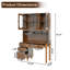 Bureau rétro 47 po avec ports de charge et armoire à huche (tabourets non inclus)