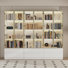 78.7'' H X 94.5'' W 6-Drawer 4-Tier Display Bookcase With Glass Doors And LED Light