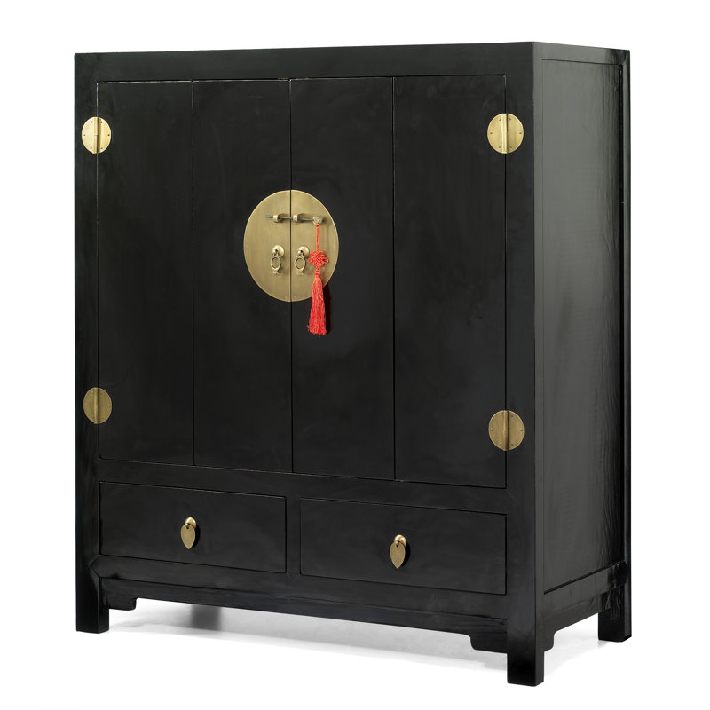 Hangzhou Unfinished TV Stand for TVs up to 50", Black Lacquer