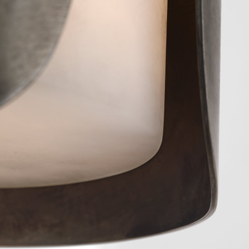 Anne-Marie Barton Armise 18" Sconce with Alabaster, 29" H x 7" W x 7.75" D, Mottled Pewter