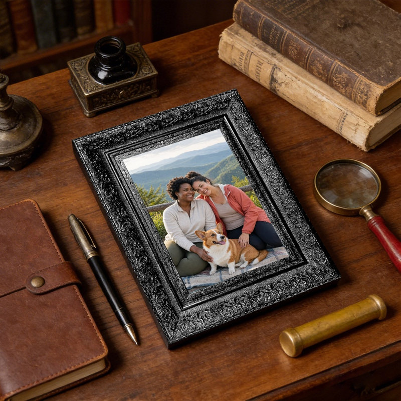 Cadre photo noir 1 PC 5 "x 7" Clean Line avec support de table et crochets muraux