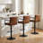  Mid-century Morden Diamond Design Upholstered Faux Leather Swivel Bar Stool with Footrest and Armrest-1638425791-1638425789