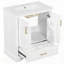 Meuble-lavabo autoportant avec lavabo, panneau de fibres à densité moyenne et cadre en bois massif, tiroir séparateur, portes à fermeture en douceur et rangement à double tablette-1972115046-1972115051