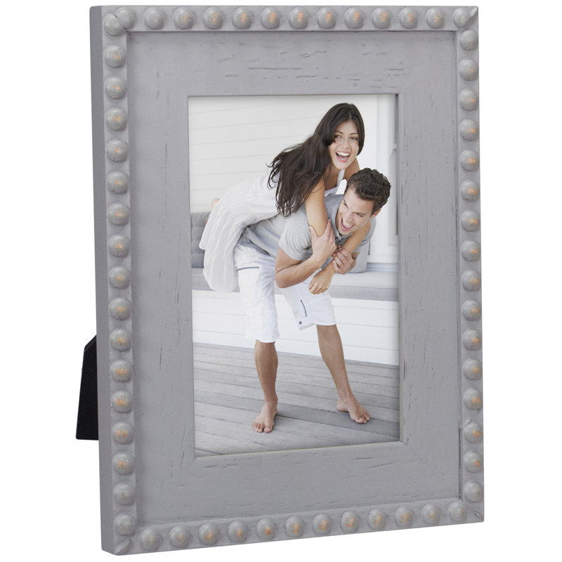 Gray Beaded Wood Grain 8x10 Picture Frame