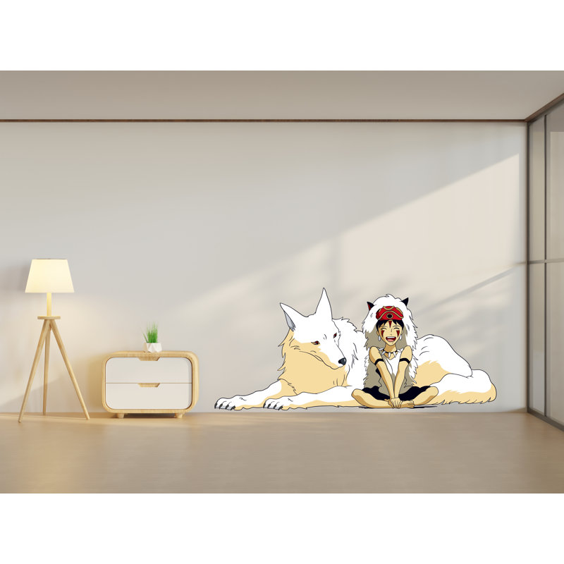 Adhésif décoratif princesse et loup, H 40 po x l 90 po