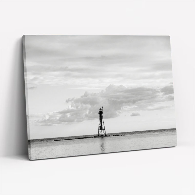 Ensemble de 1 tableau sur toile représentant un phare à l'horizon, H 32 po x l 48 po, Wrapped Canvas