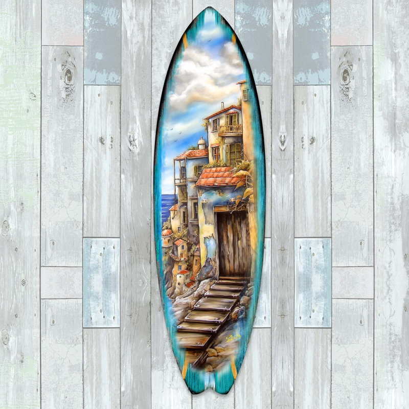 Décoration murale planche de surf, H 36 po x l 10 po x P 1 po
