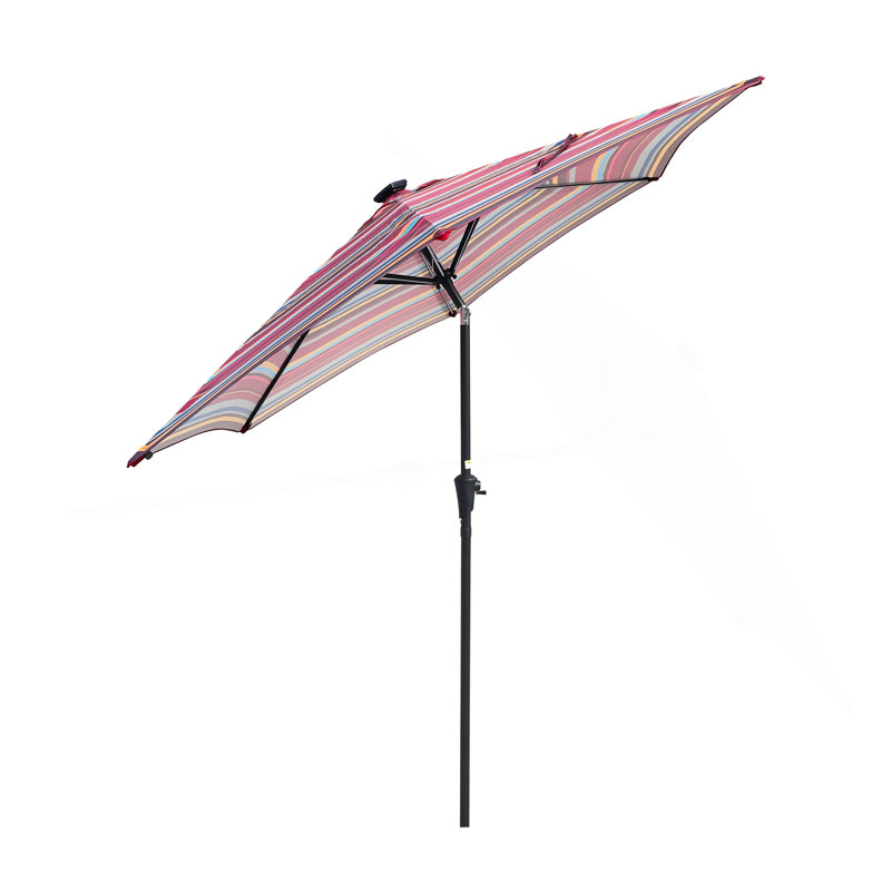 Parasol 9 pi avec motif Light lumière, Red Striped