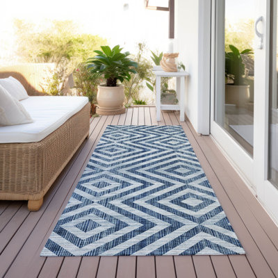 Washable Geometric Indoor / Outdoor Rug