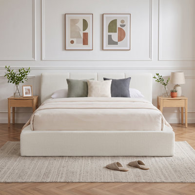 Queen Size Cloud Bed Frame with Headboard, Soft Modern Upholstered Platform Bed, No Box Spring, Easy Assembly