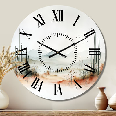 Horloge murale Hush Mesa Cactus Panorama - Southwestern