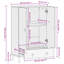  Vaisselier 23,6 po x 13 po x 39,4 po en bois de manguier massif