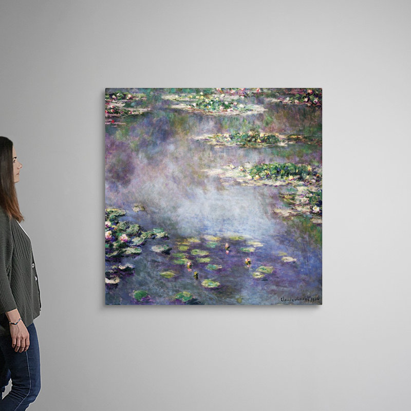 "Nymphéas" par Claude Monet, reproduction d’art sur toile, H 48 po x l 48 po x P 1,25 po, Toile tendue