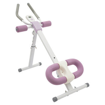 Adjustable Ab Trainer Machine with LCD Monitor, Foldable Abdominal Exercise Equipment for Core Strength Training & Home Fitness