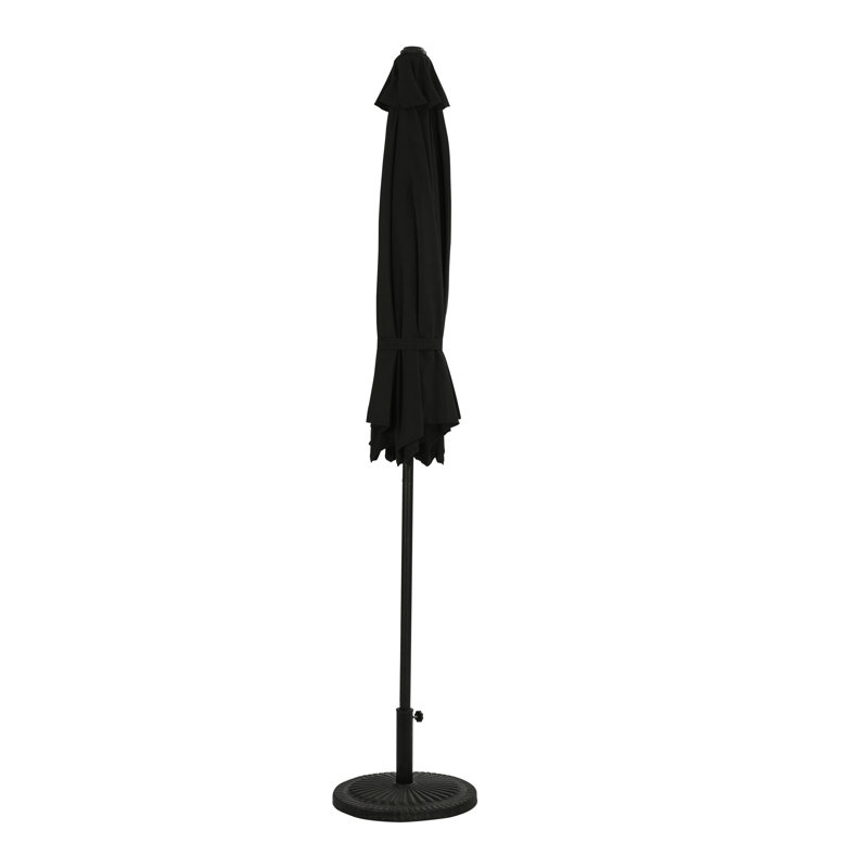 Parasol de marché 108 po Shawnna avec auvent Breez-Tex, Noir