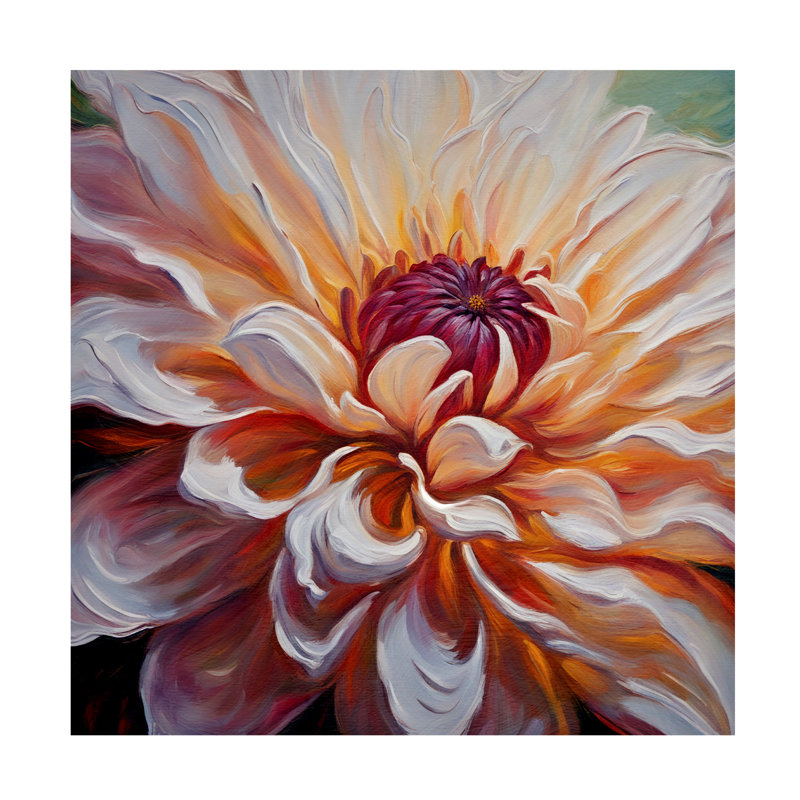 Art sur toile, bolognaise, Tina, Lavoie, dahlia, H 35 po x l 35 po