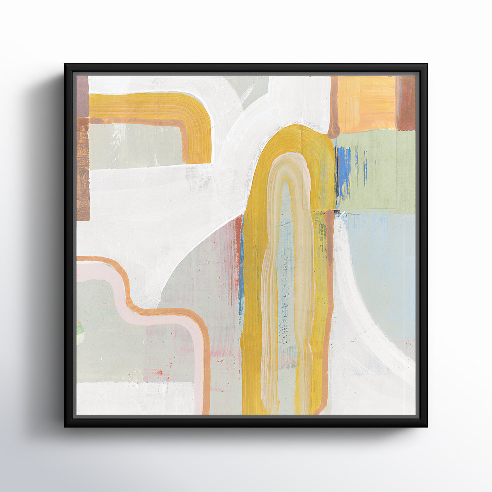 Copeland "Together Again II" Painting by Cartissi, Black , 13.5" H x 13.5" W x 2" D