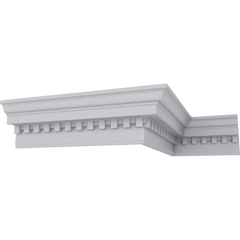 6 3/4"H x 4 3/4"P x 8 3/8"F x 94 1/2"L Dentil Crown Moulding