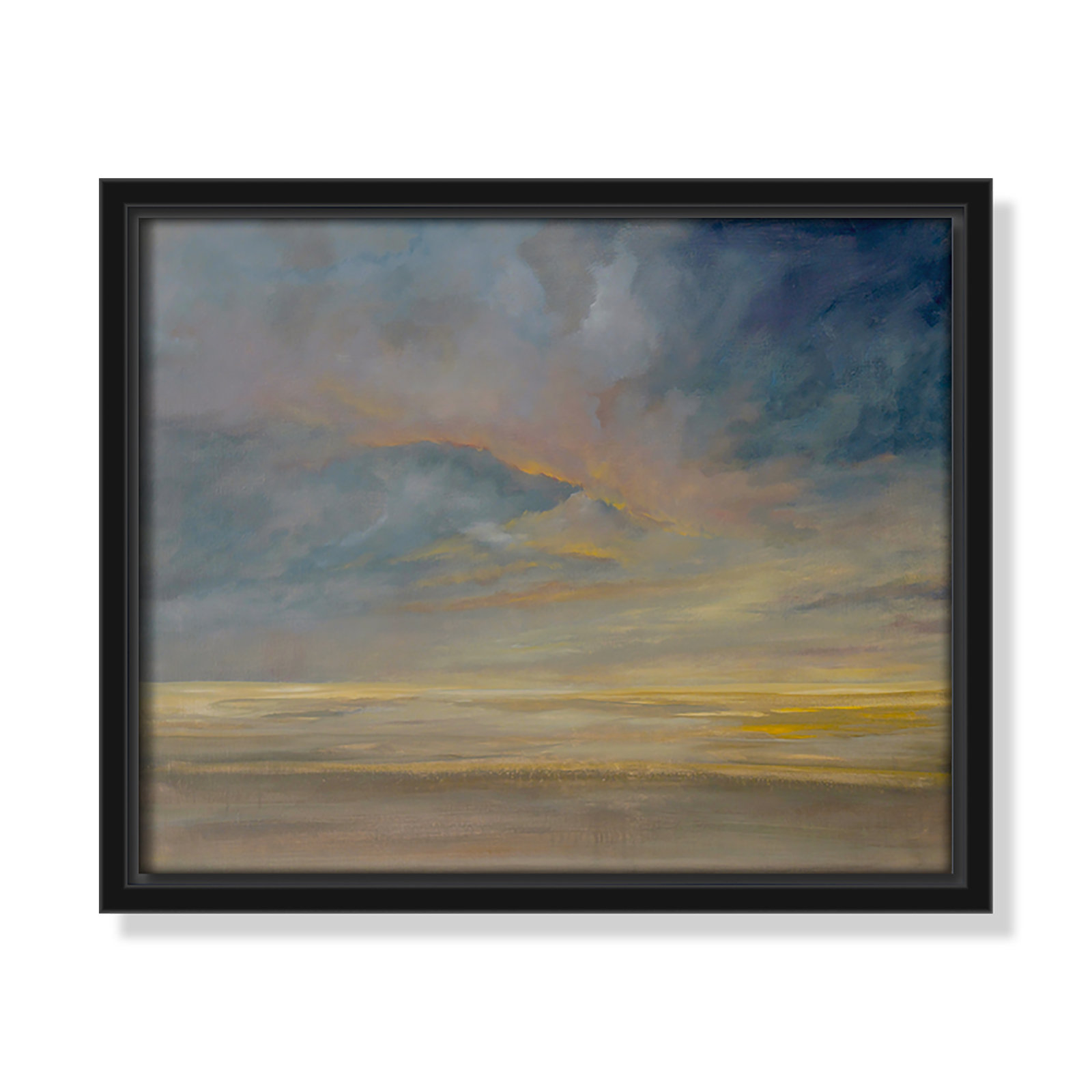 Saffi "Dawning Unrest" Painting, 9.5" H x 11.5" W, Espresso