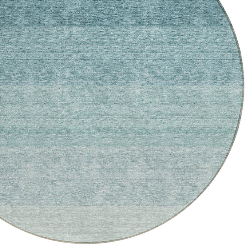 Tapis rond bleu 8 po