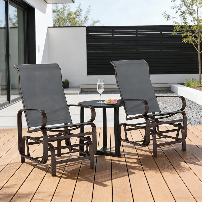 Ensemble de 2 chaises berçantes d'extérieur Cozy, Gris