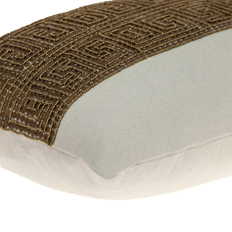 Coussin lombaire beige transitionnel Parkland Collection Misty, Beige/Or