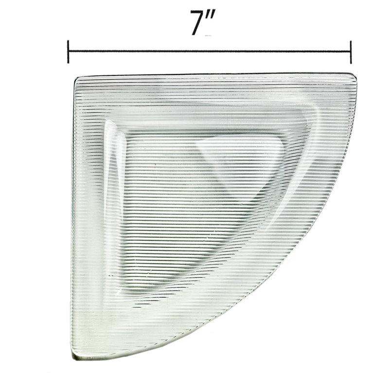 Triangle Glass Corner Shelf with Adjustable Shelves, 7" W x 7" D