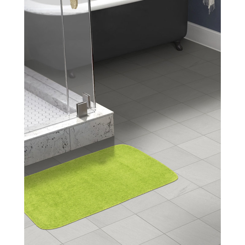 Tapis de bain antidérapant en nylon doux Mccluney, L 30 po x L 50 po, Lime-Aid