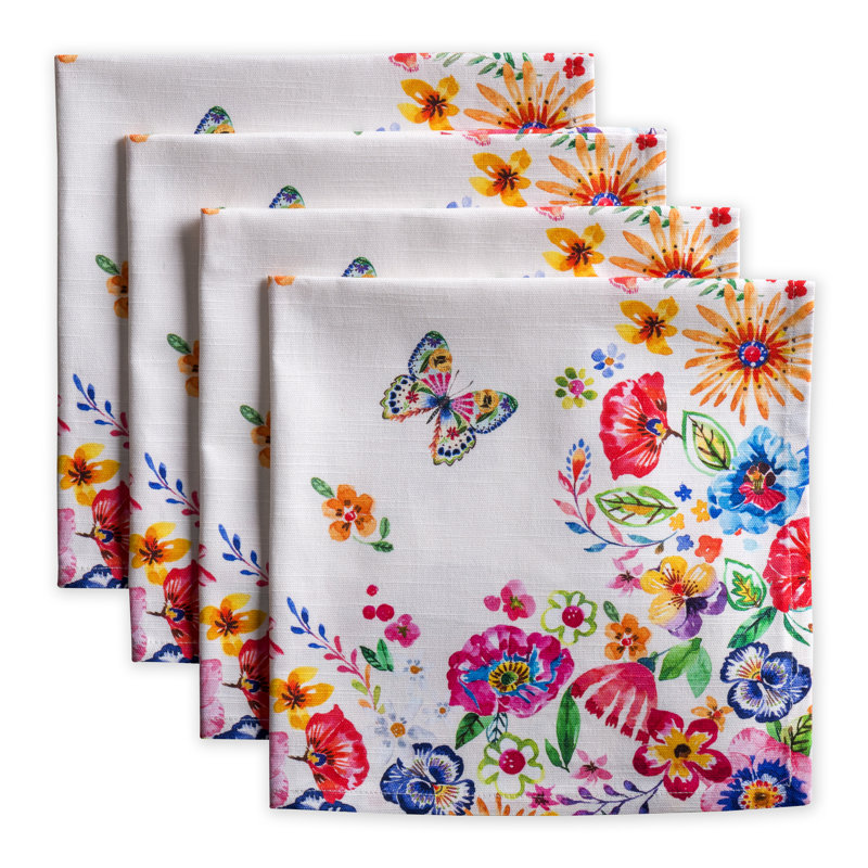Cotton Floral Square Napkin