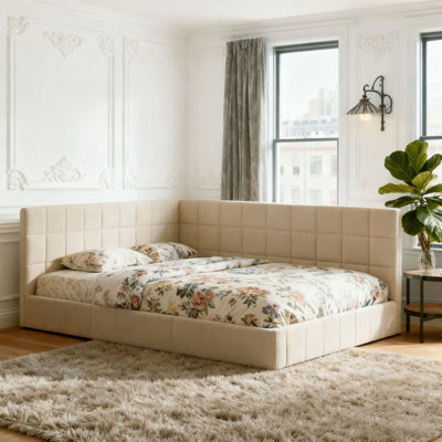 Velvet Upholstered Daybed/Sofa Bed Frame