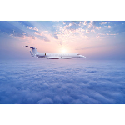 Airplane Flying at Sunrise by Zorazhuang