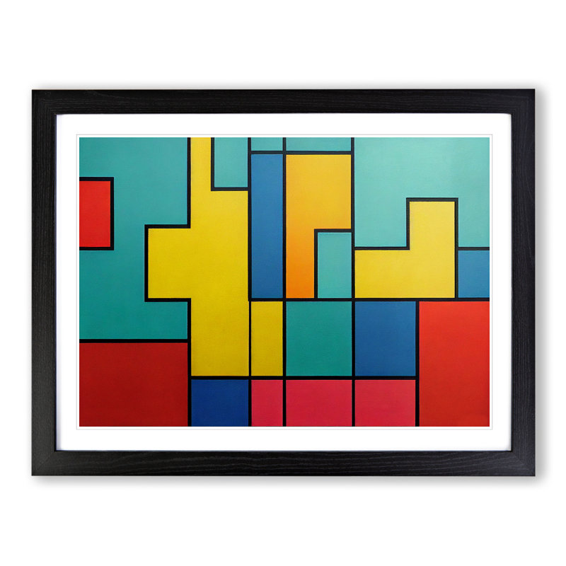 Cubism Abstract Vol.2 - Framed Print, Black, 46cm H x 64cm W x 2cm D