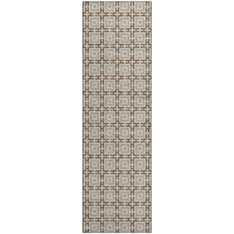 Premium Machine Washable Markhi AMF139 Taupe Rug, Runner 2'3" x 7'6"