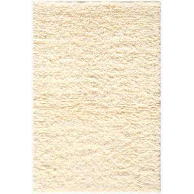 Ayan Hand Hooked Wool Area Rug in Ivory