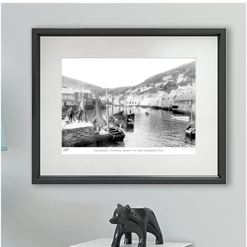 Polperro, Fishing Boats In The Harbour 1924 - Single Picture Frame Print, 40cm H x 50cm W x 2.3cm D