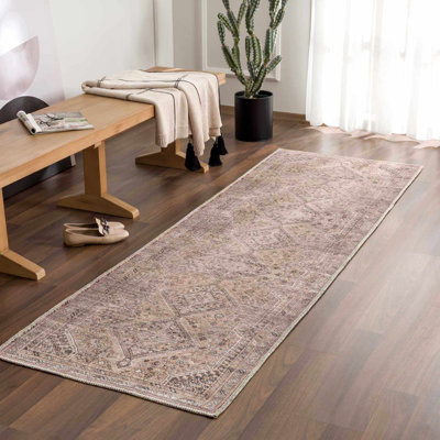 Tapis brun en polyester tissé à la machine Lunagrace