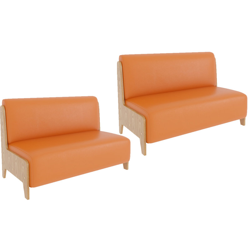 Banc rembourré en similicuir Minne, Orange