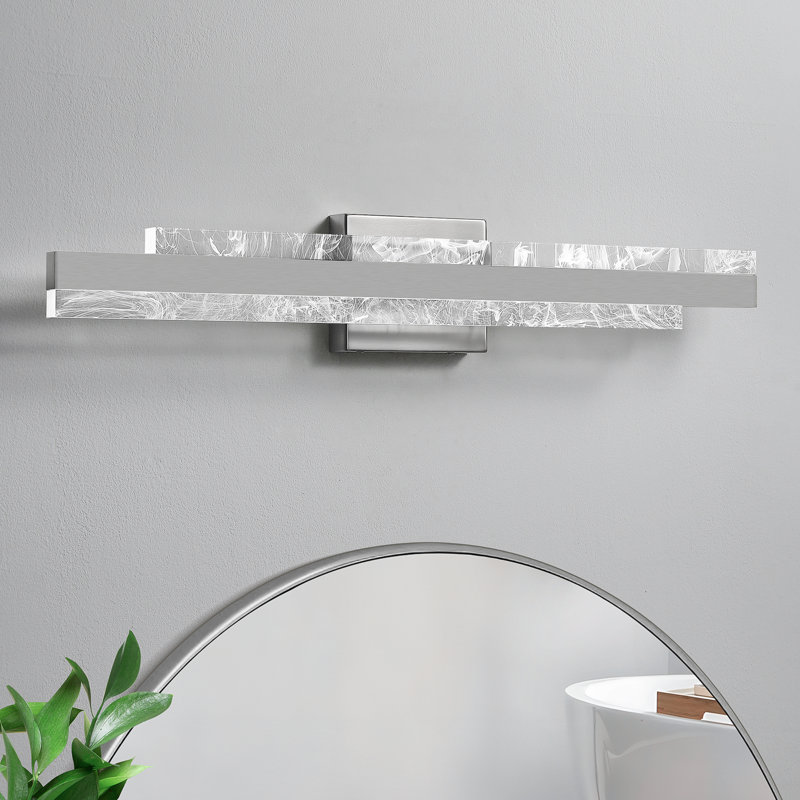 Barre de salle de bain à DEL à intensité variable 27 po Cassanova , Nickel