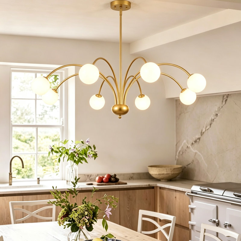 8 - Light Glass Globe Chandeliers Pendants Light